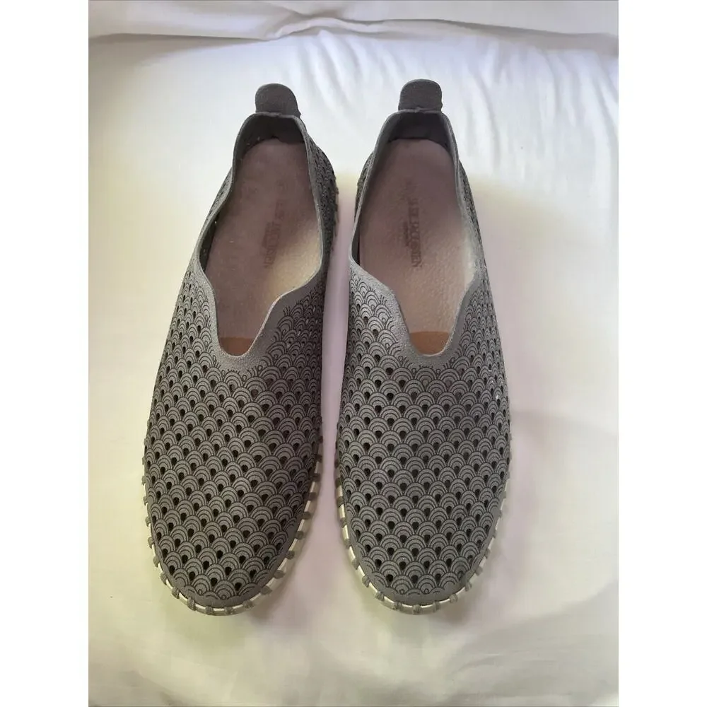 Ilse Jacobsen Tulip Perforated Slip-On Sneakers Gray Womens Size 40 10 Comfort